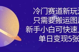 冷门赛道新玩法，只需要搬运图片，新手小白可快速上手，单日变现多张