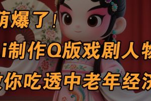 用Ai制作Q版戏剧人物，手把手教你吃透中老年经济，5分钟一个成品，多渠道变现