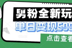 最新男粉暴力变现项目实操版教程，小白也能轻松上手，月入1w【揭秘】