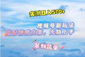 微信视频号最新玩法，表情包搭配情感文案，2分钟一条原创作品，简单好上手，轻松日入几张