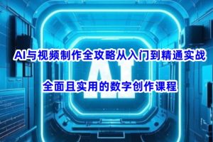 AI与视频制作全攻略从入门到精通实战，全面且实用的数字创作课程（更新3月）