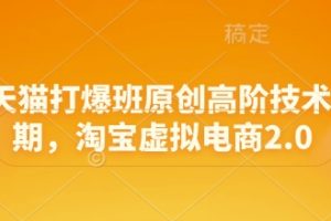 淘宝天猫打爆班原创高阶技术第68期，淘宝虚拟电商2.0