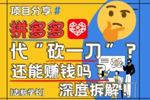 【2025最新】拼多多代坎助力项目深度拆解：还能挣钱吗?全流程玩法