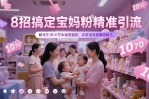 8招搞定宝妈粉精准引流，精准引流10万本地母婴粉，多渠道流量爆破玩法
