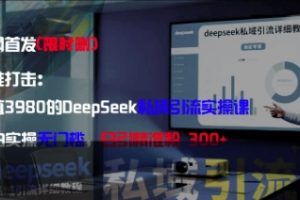 精准打击：价值3980的DeepSeek私域引流实操课，小白实操无门槛，日引精准粉300+