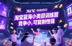 淘宝蓝海小类目训练营， 竞争小，可复制性强