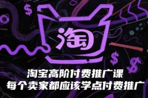 淘宝高阶付费推广课，每个卖家都应该学点付费推广