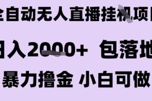 最新全自动抖音无人直播挂G项目，日入2k+ 包落地暴力撸金，小白可做【揭秘】
