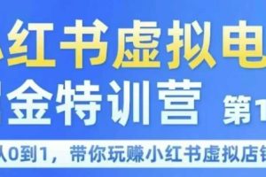 小红书虚拟电商掘金特训营第1期，从0到1，带你玩转小红书虚拟店铺