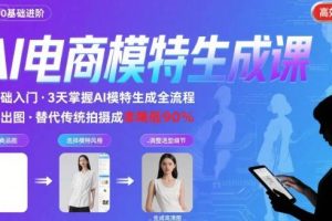 AI模特进阶课程，0基础高效生成逼真电商模特图