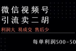 视频号卖二胡教程，利润大 易成交 售后少，一单利润5张+