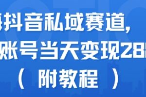 蓝海抖音私域赛道，实操单账号当天变现288+(附教程)