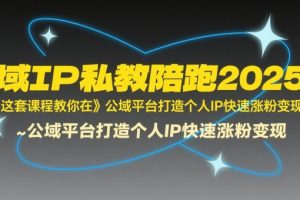 全域IP私教陪跑2025年，这套课程教你在公域平台打造个人IP快速涨粉变现